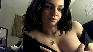 hot girl flashing her big tits