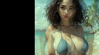 Curly-haired teens fuck intensely on the beach compilation