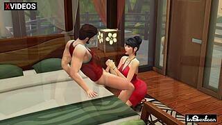 Ignored wife with big tits cheats on husband, riding neighbor cowgirl 😏