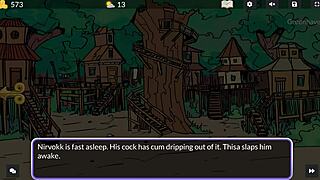 in queens brothel 11, slutty whores get fucked by the werewolf boss during battle