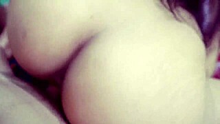 'my bf hard fucks my hairy pussy and creampies it'