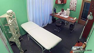 tanned brunette babe fucks doctor in hospital