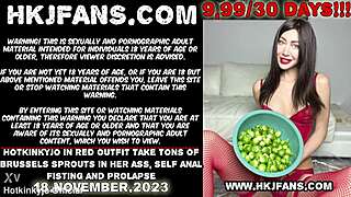 Hotkinkyjo Takes Brussels Sprouts In Ass For Extreme Fisting