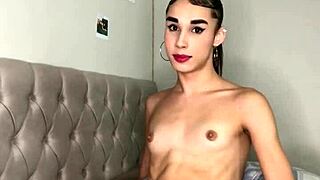 cute latina trans masturbating solo 😘