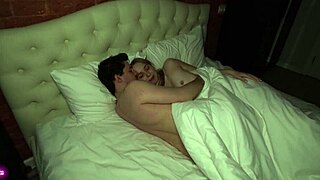 A couple getting intimate in an amateur video