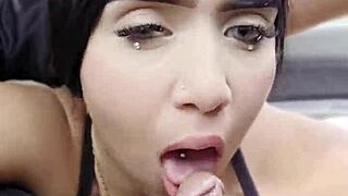 She Sucks His Cock While He Drives On The Public Road 😏