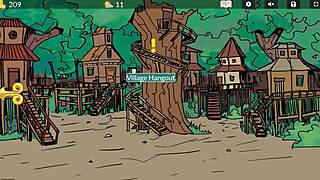 in queens brothel 11, slutty whores get fucked by the werewolf boss during battle