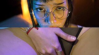 Colombian latina in glasses reads erotic poetry to awaken her senses in homemade setting