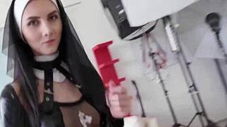 Extreme single girl turns into filthy whore with her stink pussy spread wide begging for anal pleasure while squirting nonstop and screaming during triple pussy penetration and nasty gangbang session full of lust