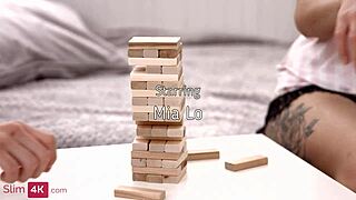 mia lo - jenga for skinny teen 18+ ends with creampie in doggystyle