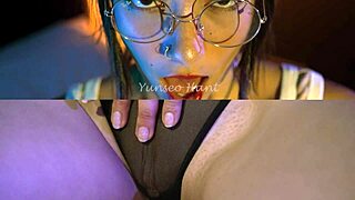 Colombian latina in glasses reads erotic poetry to awaken her senses in homemade setting