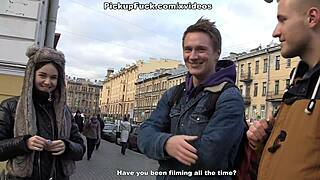 Skinny Girl Feels Intense Passion Giving Head at Stag Party Scene 1