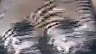 in stockings fucks huge natural tits from above?