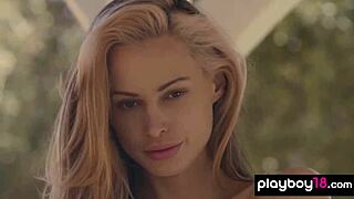 Blondie Miss Zita Teasingly Strips on Her Porch