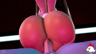 Lola Bunny rides Bugs's cock hard and fast!
