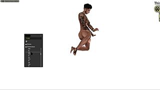 What poses does the animated man strike in this cartoon series?