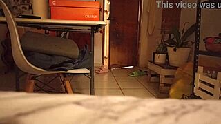 The FAT PREGNANT WIFE slips on a THONG while being watched