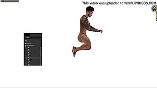 What poses does the animated man strike in this cartoon series?