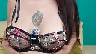 showing lingerie with exposed tits, calia qadehs looks so sexy