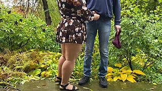 Couple Pees Together, Stays Together in Public Fetish Flashing