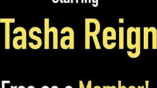 Tasha Reign poses seductively in lingerie, showing off her big natural tits