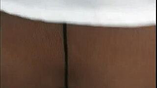 The boss and secretary sneak into a public bathroom for a wild creampie session, ending with cum on her face.