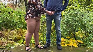 Couple Pees Together, Stays Together in Public Fetish Flashing