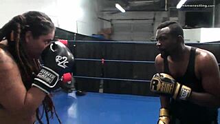 male vs female mixed boxing spar fiesty feminista