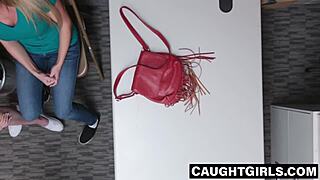Redhead teen and busty milf caught shoplifting, screwed by security 😏