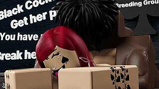 Railing a nasty thick redhead bitch in Roblox feels so wild