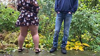 Couple Pees Together, Stays Together in Public Fetish Flashing