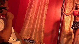 blonde milf lap dancer gets fucked by muscle boy in heels and fishnets 😘