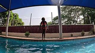 fun at the pool flower gets her pussy eaten 😍