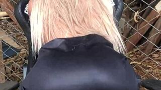 I gived my husband a cute blonde sex doll for anal fun