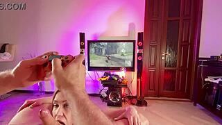 Had to STOP PLAYING VIDEO GAME because SLUTTY BABY GIRL wanted to STRETCH her ASSHOLE