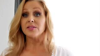 Step-mom julia ann stuffs her muff with step-sons cock