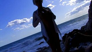 Blonde Tattoed Mom Riding Cock On A Beach