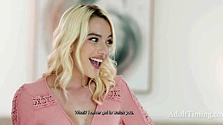 pretty blonde enjoys watching him take a shower in the bathroom.