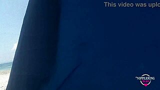 Hey, nippleringlover's hot vibrator masturbation in a tent at the nude beach with pierced pussy and extreme nipples! 😈🔥