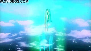 hatsune miku in a full nude cat costume