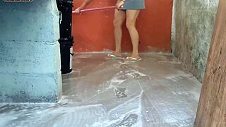 my wife went out and the short hot maid with big ass grabbed my big cock and put it inside her pussy in the house