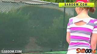 Oh My! Young Euro Redhead Gets Trained to Fuck with Monster Cock Outdoors