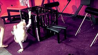 Can't wait to fuck mistress? Guy rips her fishnets off