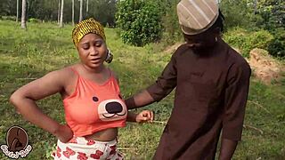 adigun the farmer fucks wife on ranch outdoor