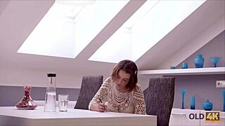 Old Wise Gentleman Enjoys Young Beautiful Girl's Pussy!