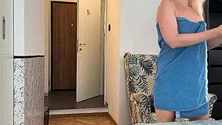 Drop That Towel And Flash The Delivery Guy Hard