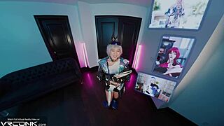 Hey, check out this vr asian silver wolf sucking and fucking in honkai star rail cosplay