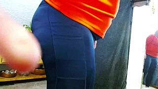 1150 dawn is showing off that fine fat ass in tights with orgasm denial.