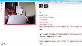 Chico engages in a casual webcam chat on MSN with friends