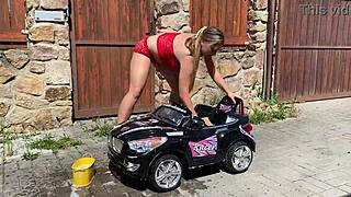 Busty Milf Squirt In Car